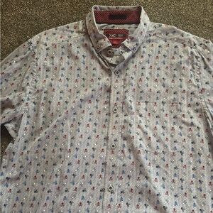 Men’s Sz L Johnston and Murphy XC4 skulls and bones long sleeve button down golf